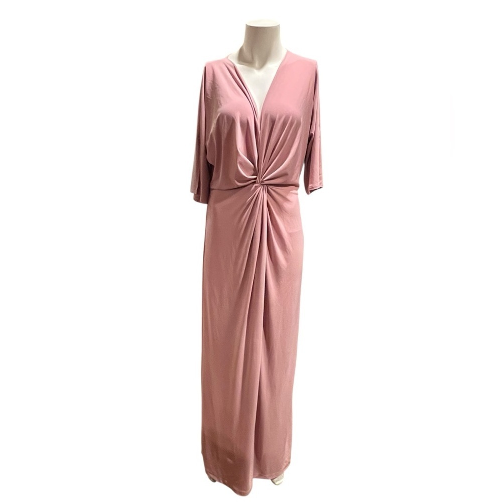 KOH KOH Long Sexy V-Neck Short Sleeve Slit Flowy Cocktail Evening dress